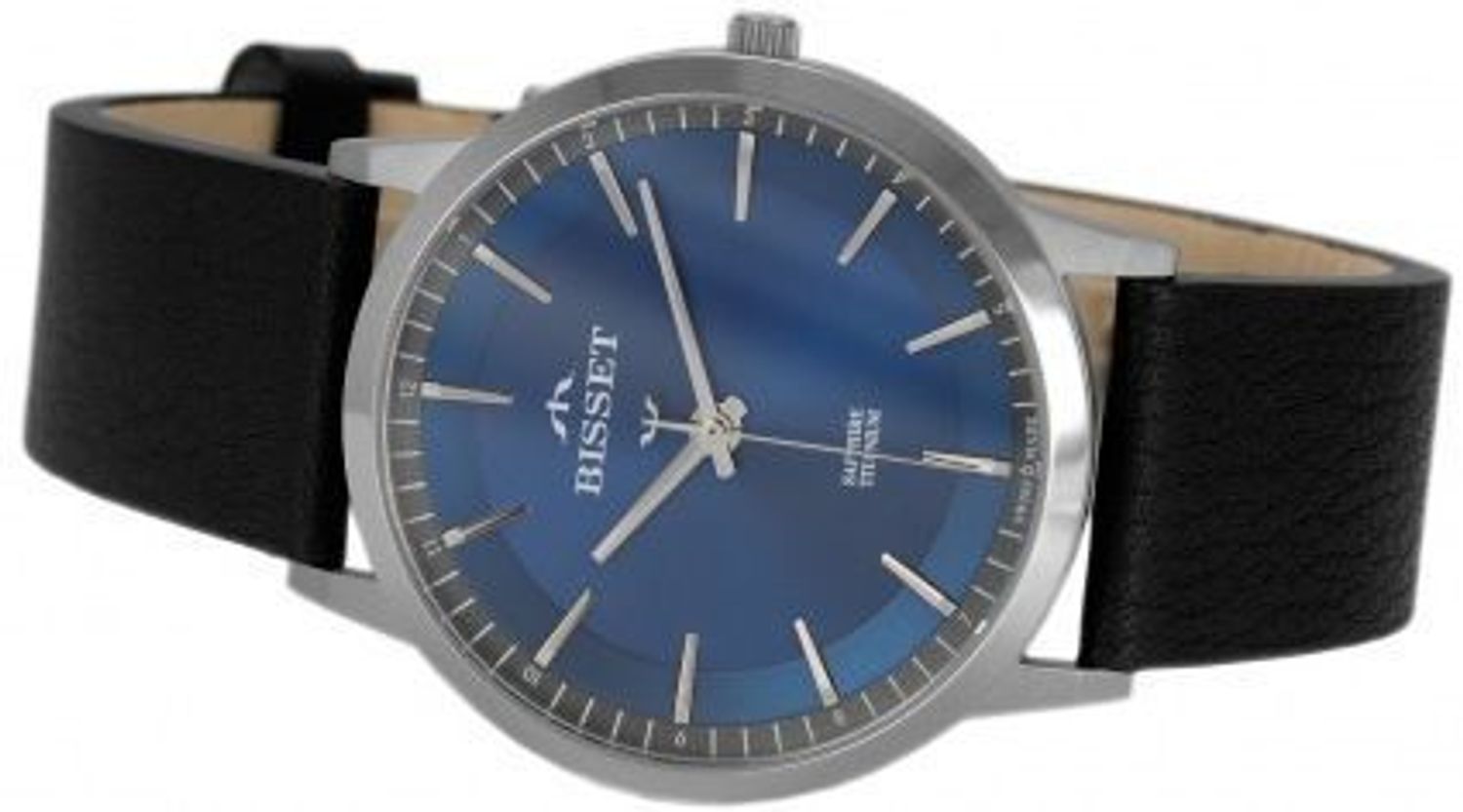 Męski zegarek Bisset Antorn BSCF25DIDX03BX z tytanową kopertą, skórzanym paskiem i mechanizmem RONDA SWISS EOL. Szafirowe szkło i wodoszczelność 30M – elegancja na co dzień.1.jpg